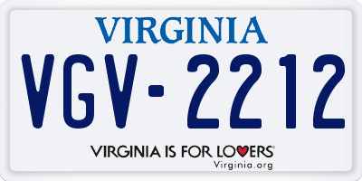 VA license plate VGV2212