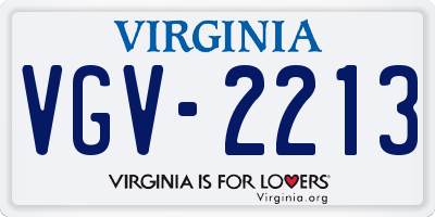 VA license plate VGV2213