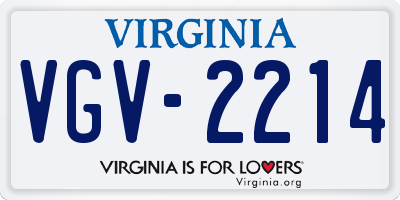 VA license plate VGV2214