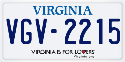 VA license plate VGV2215