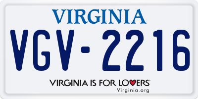 VA license plate VGV2216