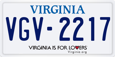 VA license plate VGV2217