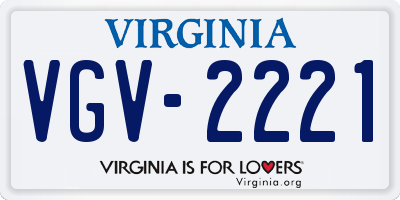 VA license plate VGV2221