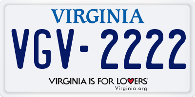 VA license plate VGV2222