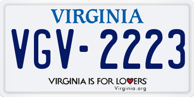 VA license plate VGV2223