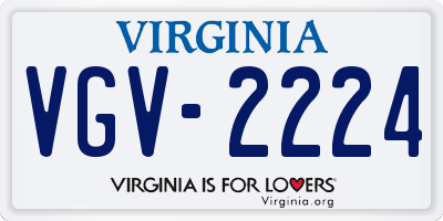 VA license plate VGV2224