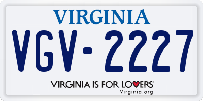 VA license plate VGV2227