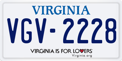 VA license plate VGV2228