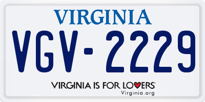 VA license plate VGV2229