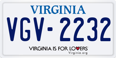 VA license plate VGV2232
