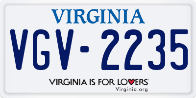 VA license plate VGV2235
