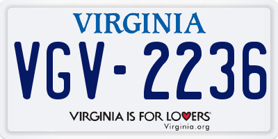 VA license plate VGV2236