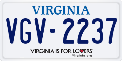 VA license plate VGV2237