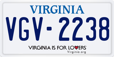 VA license plate VGV2238