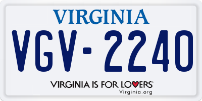 VA license plate VGV2240