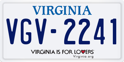 VA license plate VGV2241