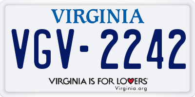 VA license plate VGV2242