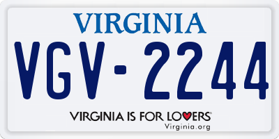 VA license plate VGV2244