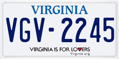 VA license plate VGV2245