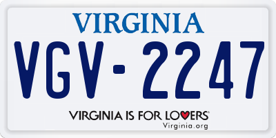 VA license plate VGV2247