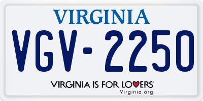 VA license plate VGV2250