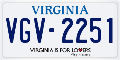 VA license plate VGV2251