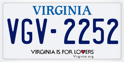 VA license plate VGV2252