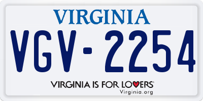 VA license plate VGV2254