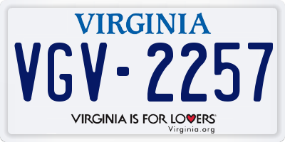 VA license plate VGV2257