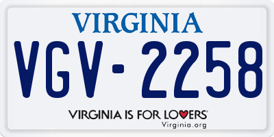 VA license plate VGV2258