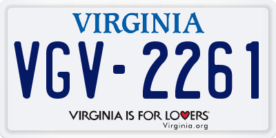 VA license plate VGV2261