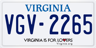 VA license plate VGV2265