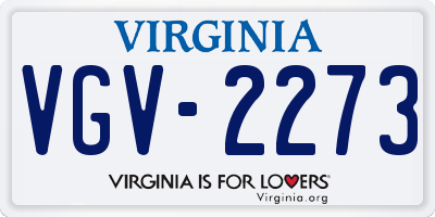 VA license plate VGV2273