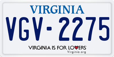 VA license plate VGV2275