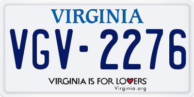 VA license plate VGV2276