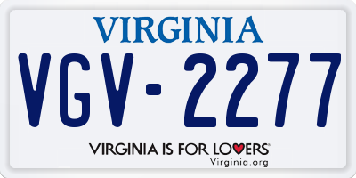 VA license plate VGV2277