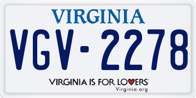 VA license plate VGV2278