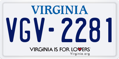 VA license plate VGV2281