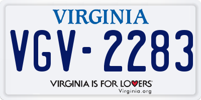 VA license plate VGV2283