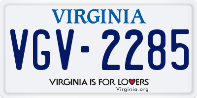 VA license plate VGV2285