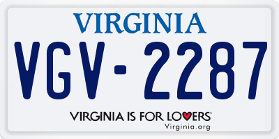 VA license plate VGV2287