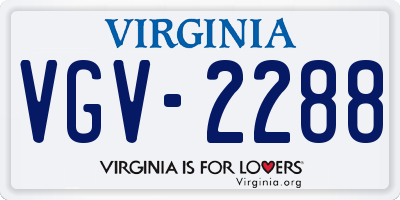 VA license plate VGV2288