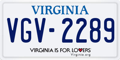 VA license plate VGV2289
