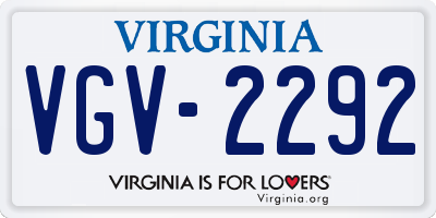 VA license plate VGV2292