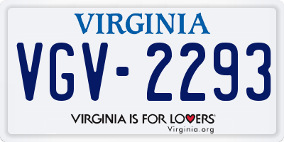 VA license plate VGV2293