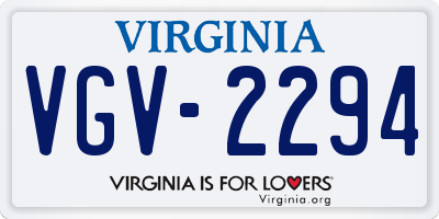 VA license plate VGV2294