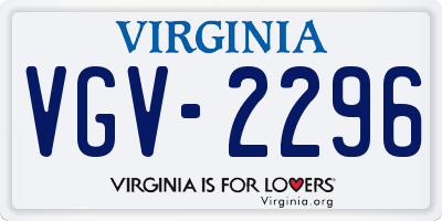 VA license plate VGV2296
