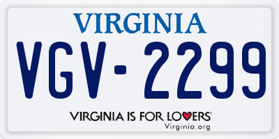 VA license plate VGV2299