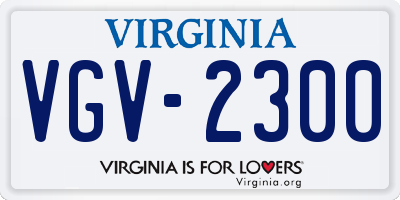 VA license plate VGV2300