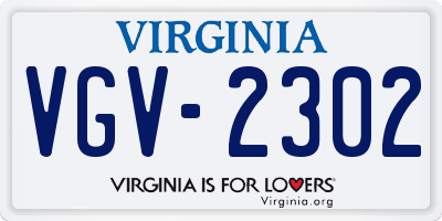 VA license plate VGV2302